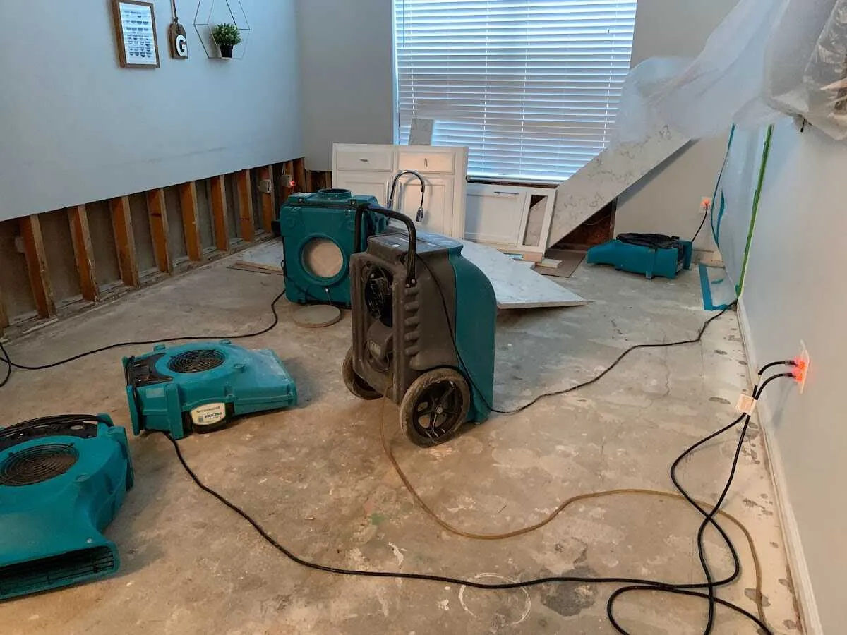 Dehumidifier in flood-cut room for Water Extraction & Removal in Southgate